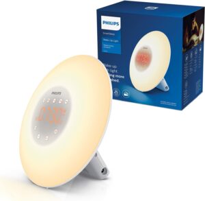 Philips Éveil Lumière - simulation de lever de soleil avec 2 sons naturels, radio FM, lamp