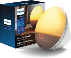 PHILIPS SmartSleep Wake-up Light – Lampe de réveil, Simulation colorée du lever de soleil,