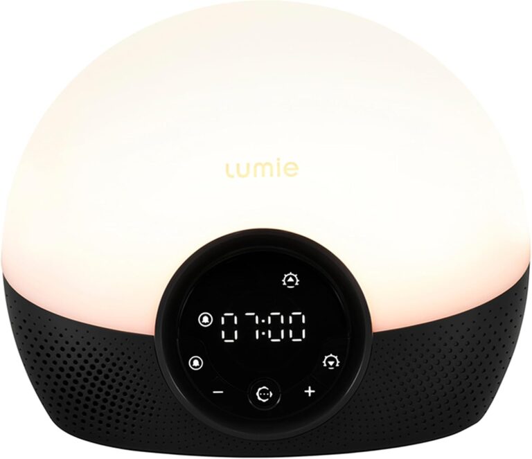 Vue de face de la lampe, l'heure affichée est 07:00. L'image est identique au visuel 1.