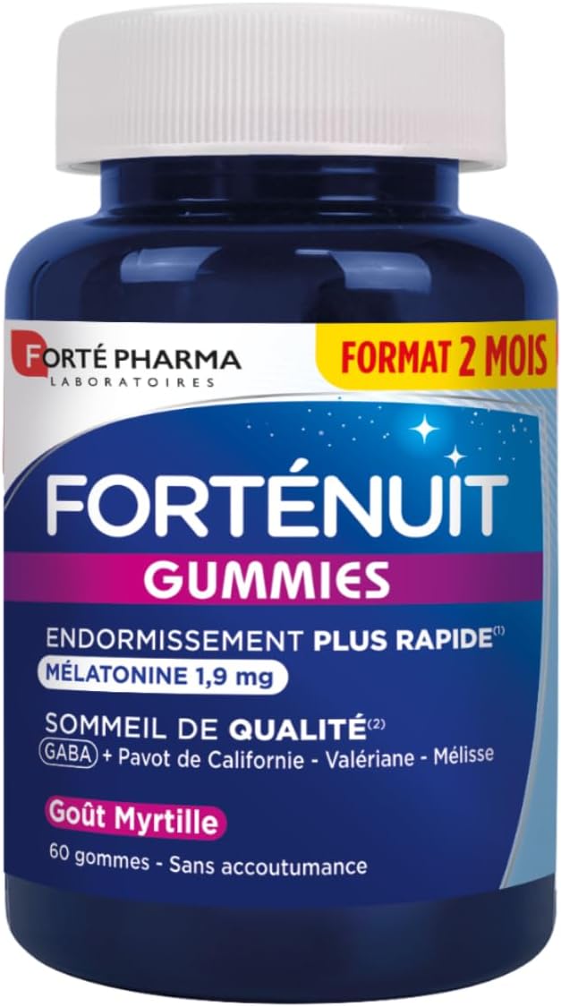 Forté Pharma Complément sommeil FortéNuit Gummies Mélatonine GABA Plantes