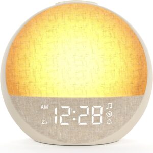 APUZOM Reveil Lumineux Simulateur d'Aube, Eveil Lumière Réveil Matin