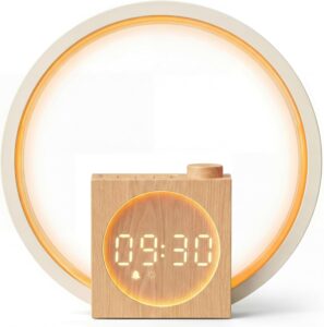 Reveil Simulateur d'aube, Veilleuse Tactile avec Charge USB, Déco