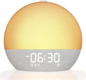Réveil Lumineux Simulateur d'Aube, 30 Sons Naturels, Bluetooth