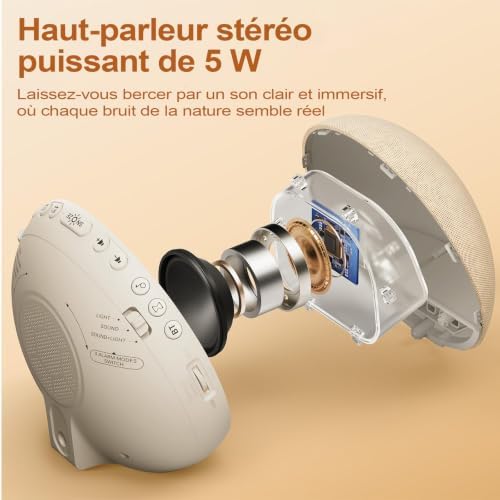 Vue éclatée du haut-parleur stéréo de 5 W.