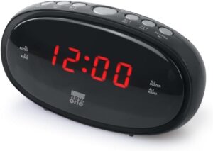 New One CR-100 Radio-Réveil avec Grand Écran LED | Double Alarme, Fonction Répétition, Rad