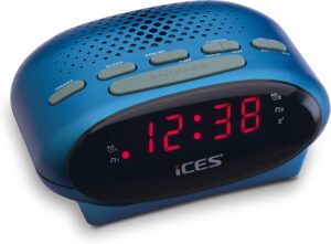 Lenco Ices ICR-210BU Reveil, Radio Réveil - FM, tuner PLL-FM, haut-parleurs intégrés, radi