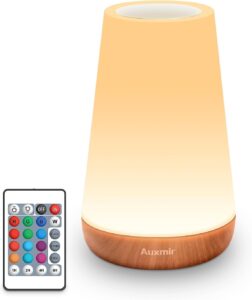 Auxmir Veilleuse Bébé LED Tactile Rechargeable USB 2500 mAh, Brun Clair