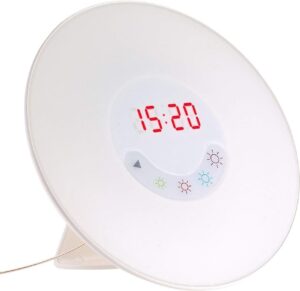 MosnterCadeaux Réveil Radio Lumineux Simulateur d'Aube avec Bruitages de la Nature