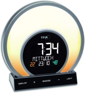 TFA Dostmann Réveil Lumineux numérique Soluna, 60.2026.01, avec Simulation de Lever/Couche