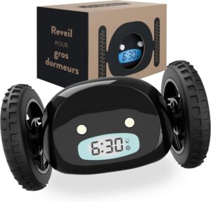 CLOCKY Réveil Matin Roulant Forte Sonnerie pour Gros Dormeurs
