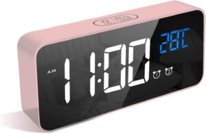 LATEC Réveil numérique avec LED température Affichage Horloge avec 10 Sons d'alarme Port d