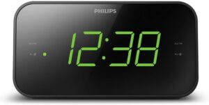 TAR3306/12 Radio-réveil Philips avec Affichage Digital et Double Alarme, Mise en Veille pr