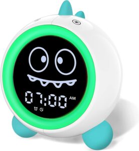 Réveil pour Enfants, Entraîneur de Sommeil pour Enfants avec Veilleuse, Machine Sonore, Te
