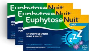 EuphytoseNuit® Mélatonine 1mg Passiflore Sommeil 3x30 Comprimés