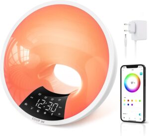EDUP IN Lampe de Réveil, Réveil lumineux, Wake up light, Simulateur de l'Aube et Aide au S