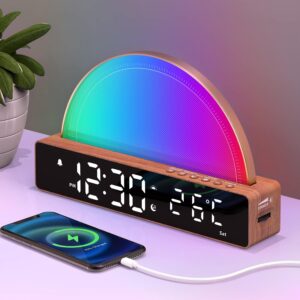 Réveil Lumineux Simulateur d'Aube, Lampe de Reveil avec Snooze, Minuterie
