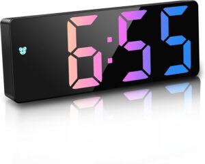 JQGO Réveil Numérique, 6,7" LED Horlogue Digitale Réveil de Chevet Réveil Matin, Activatio