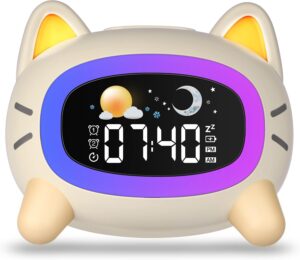 Uplayteck Reveil Enfant Educatif Jour/Nuit avec Sieste & 5 Veilleuses