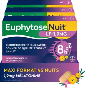EuphytoseNuit® LP Sommeil Mélatonine 1,9mg 3x15 Comprimés