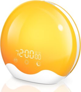 Réveil avec lumière,Reveil Lumineux Simulateur d'aube,Sunset Lamp Écran tactile Réveil lum
