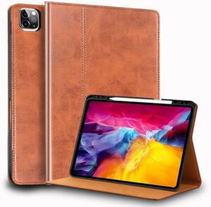 Coque pour iPad Pro 11 Pouces,4e/3e/2e/1e Génération(2022/2021/2020/2018) Étui en Cuir Vér