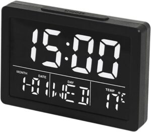 Digital Alarm Clock, éCran LCD Time Date Semaine Affichage De La Température 12/24H Foncti
