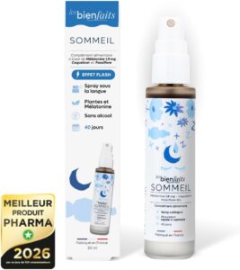Spray Mélatonine Sommeil 1,9mg – Endormissement Rapide & Réveils Nocturnes – Passiflore &