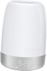 PRETYZOOM Réveil Lampe de Chevet LED Tactile Blanc Minuterie