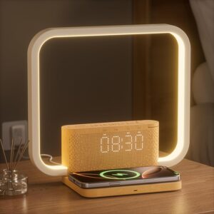 Simulateur d'Aube Réveil Lumineux, 3 Niveaux de Luminosité Tactile, Lampe de Chevet avec C