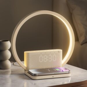 Réveil Lumineux Simulateur d'Aube, Lampe de Reveil avec tactile réglable,3 niveaux de lumi