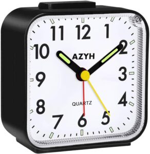 Azyh Réveil analogique, Silencieux, sans tic-tac, avec lumière, répétition, Fonctionne ave