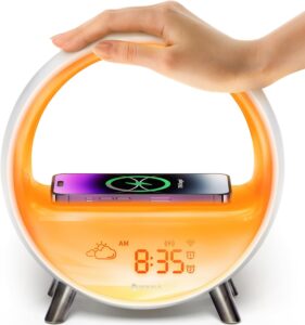 Dekala Réveil Lumineux avec Simulation de Lever et Coucher de Soleil, Lampe de Chevet, Cha