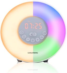 Grundig Réveil Lumineux avec Radio FM - Lampe Réveil avec Simulation d'Aube - 10 Sons Natu
