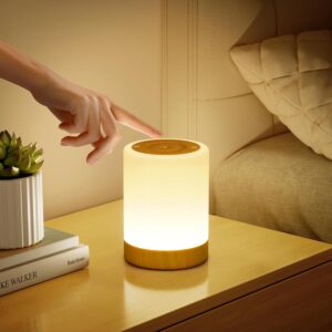 Lampe de Chevet Tactile Dimmable, Veilleuse Bébé Enfant Adulte
