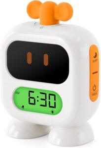 Reveil Enfant éducatif Jour Nuit, Robot Réveil Enfant Entraîneur de Sommeil pour Enfants a