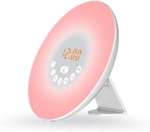 WE Réveil Lumineux 2W Radio FM, Lampe de Chevet, simulateur de Lever/Coucher de soleilRéve