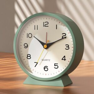 AYRELY® Réveil Matin analogique 4,5" – Réveil rétro en métal, Silencieux sans tic-tac, à P