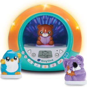 VTech - Story'Clock Bleu Ma Conteuse-Réveil - Veilleuse Réveil Éducatif Jour/Nuit - Coach