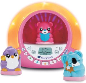 VTech - Story'Clock Rose Ma Conteuse-Réveil - Veilleuse Réveil Éducatif Jour/Nuit - Coach