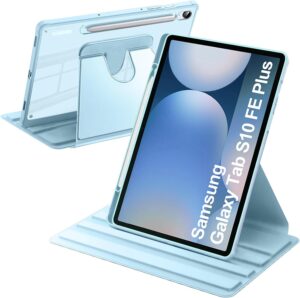 Coque Rotative pour Samsung Galaxy Tab S10 FE Plus 13.1" Bleu Ciel