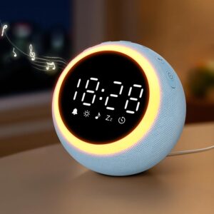 Maxstar Réveil Digital Intelligent avec 25 Sons Apaisants, Veilleuse,Snooze,Minuterie,Volu
