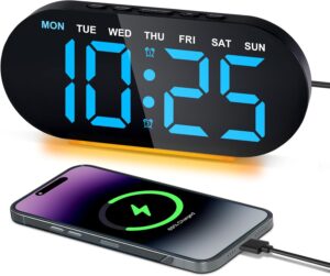 Réveil Digital pour Dormeurs Profonds , Grand Écran LED 7 Pouces