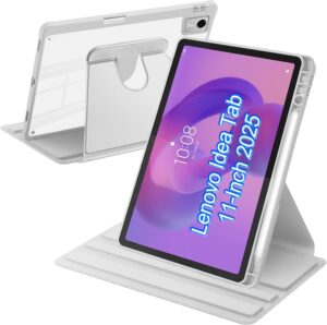 Coque Rotative pour Lenovo Idea Tab 11 Pouces 2025 Argent