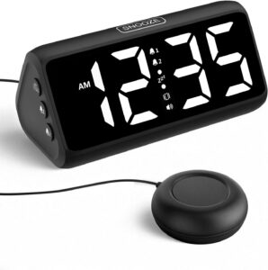 Réveil puissant pour les dormeurs profonds, réveil plus fort avec vibration, double alarme