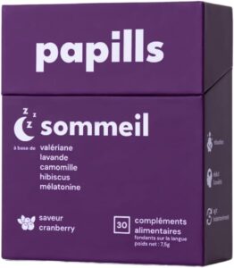Papills Sommeil - Complément Alimentaire qui Fond sur la Langue - Mélatonine 1 mg, Valéria