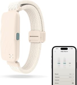 Homedics WakeBand Bracelet d'Alarme Vibrant, Crème