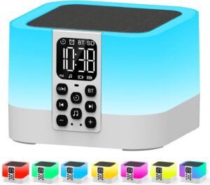 AFEXOA Réveil Enceinte Bluetooth Lampe de Chevet avec Machine à Bruit Blanc