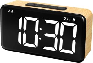 Réveil numérique pour Chambre à Coucher : Grand écran LED de 15 cm, Fonction Snooze de 9 M