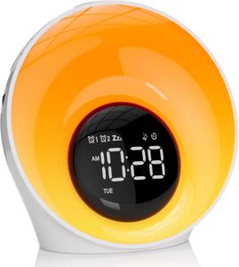 Réveil Lumineux Simulateur d'Aube sur Lampe de Chevet