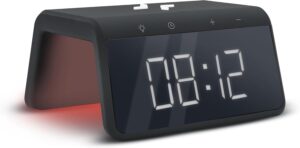 mooov 477358 Réveil Midnight avec Chargeur Induction 15W Téléphone (Recharge sans Fil) - S